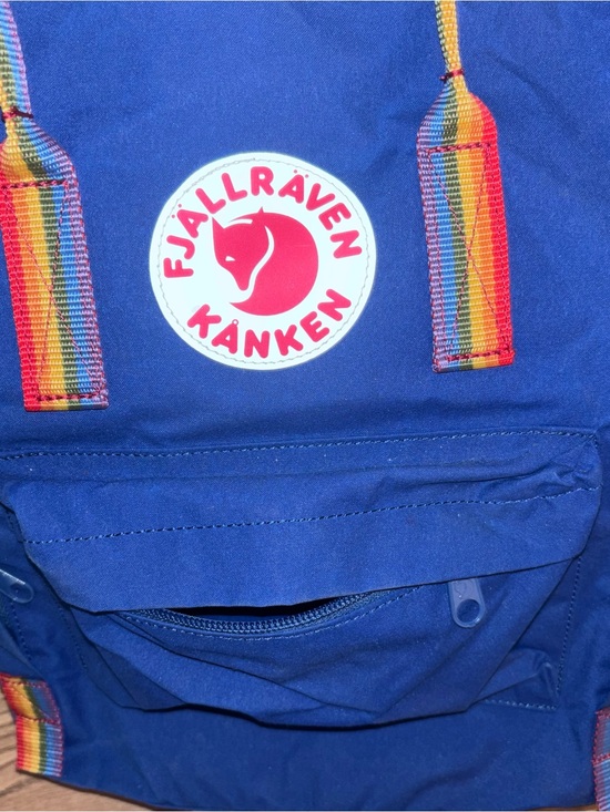 Fjallraven Kanken Royal Blue Backpack with Rainbow Straps main image 6